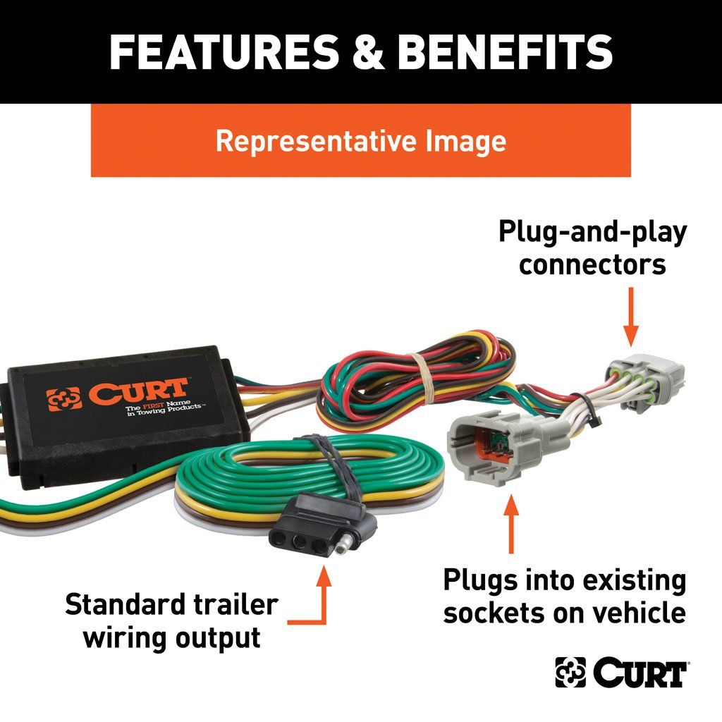 CUSTOM WIRING HARNESS, 4-WAY FLAT OUTPUT, SELECT FORD ESCAPE #56432