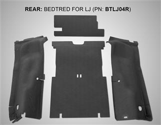 Carpet BedTred Pro Direct-Fit 4 Piece Wheel Wells Cargo Floor Tailgate Coverage #BTLJ04R