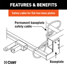 Load image into Gallery viewer, REPLACEMENT 36&quot; X 3/8&quot; DIAMETER TOW BAR BASE PLATE SAFETY CABLE (7,500 LBS) #70007